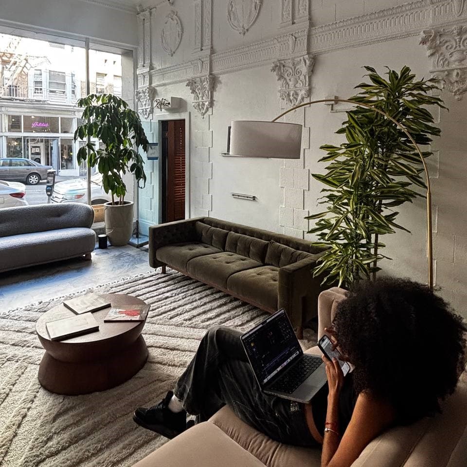 Hotel room workspace